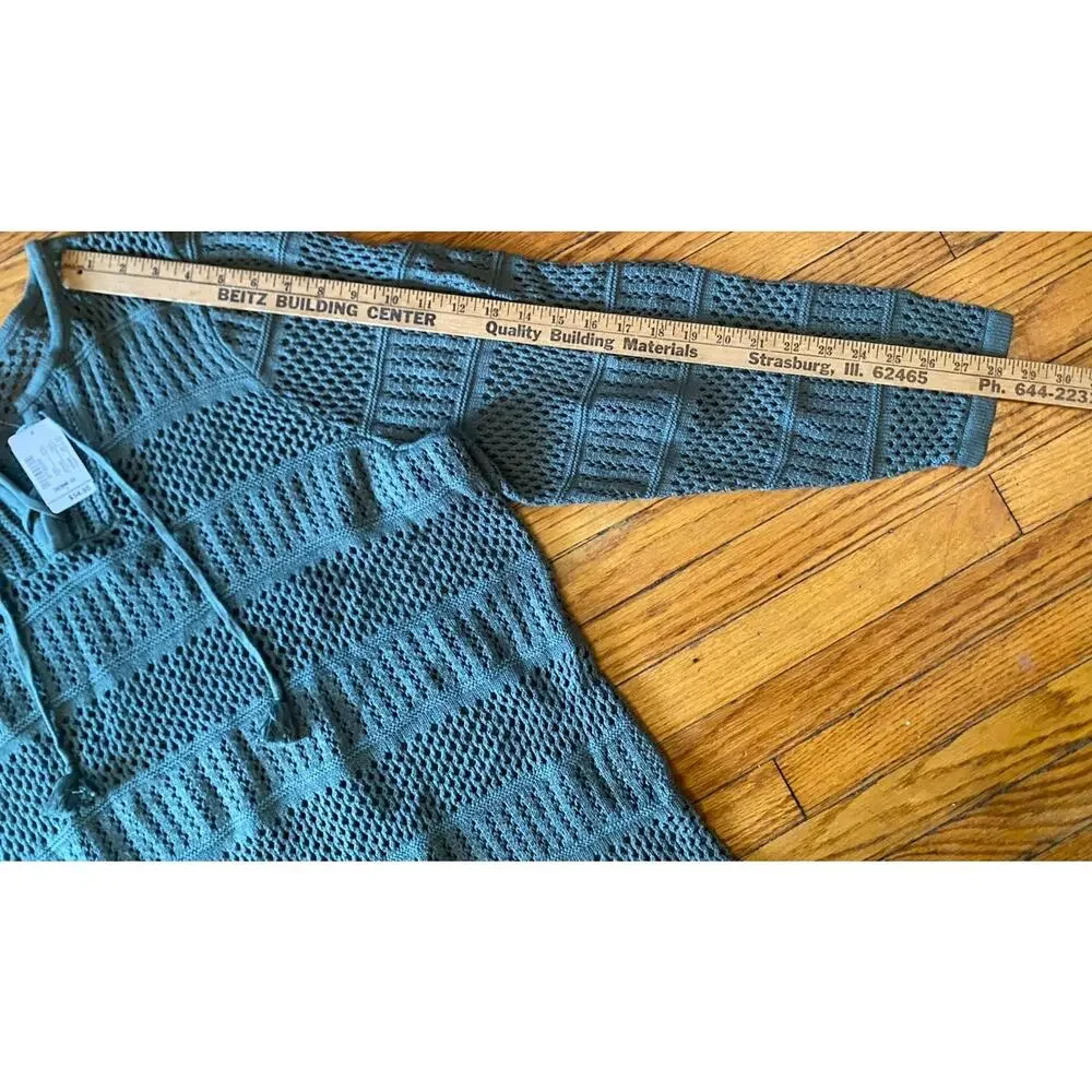 NWT CJ Banks Crochet Knit Sweater Women’s Plus 3X Olive Green $55 - Picture 8 of 10